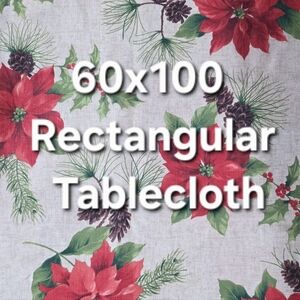 Festive Red and Green Holiday Tablecloth 60x100
